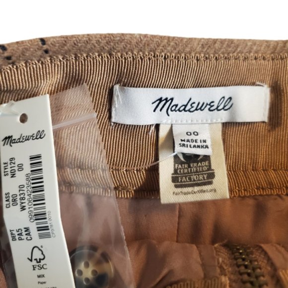 Madewell (Re)sourced Zip-Front Wool Blend Mini Skirt in Windowpane.New!!! - Picture 7 of 7